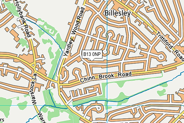 B13 0NP map - OS VectorMap District (Ordnance Survey)