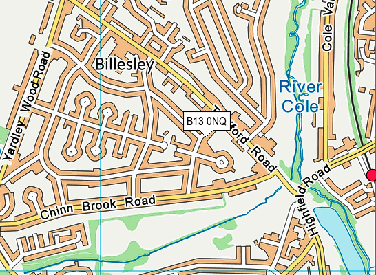 B13 0NQ map - OS VectorMap District (Ordnance Survey)