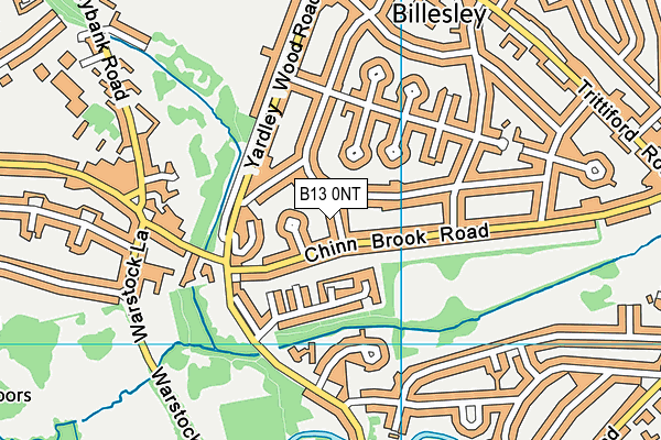 B13 0NT map - OS VectorMap District (Ordnance Survey)