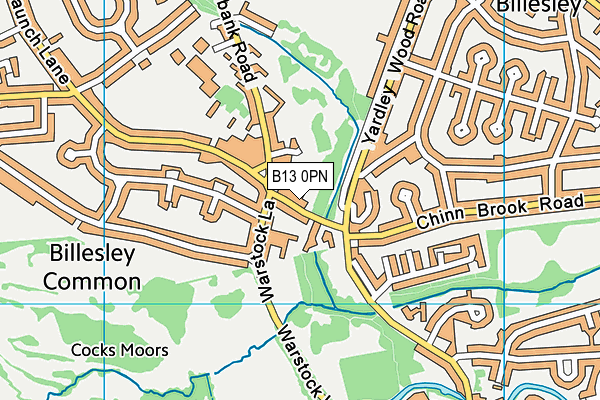 B13 0PN map - OS VectorMap District (Ordnance Survey)