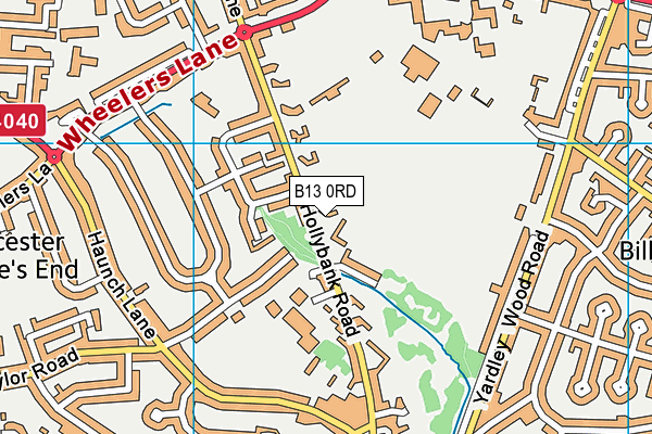B13 0RD map - OS VectorMap District (Ordnance Survey)