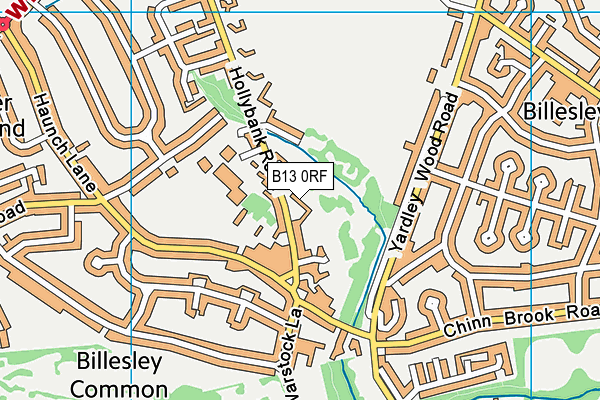 B13 0RF map - OS VectorMap District (Ordnance Survey)