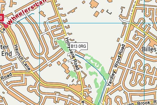 B13 0RG map - OS VectorMap District (Ordnance Survey)