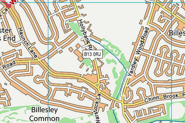 Kings Heath Boys School map (B13 0RJ) - OS VectorMap District (Ordnance Survey)