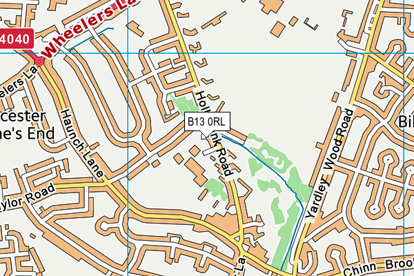 B13 0RL map - OS VectorMap District (Ordnance Survey)