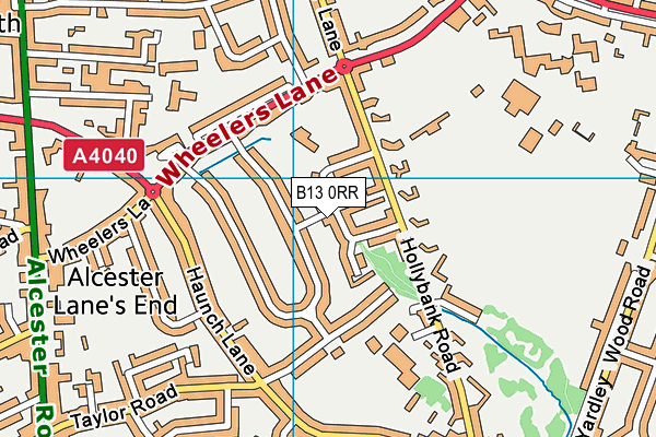 B13 0RR map - OS VectorMap District (Ordnance Survey)