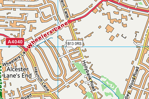 B13 0RS map - OS VectorMap District (Ordnance Survey)