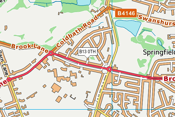 B13 0TH map - OS VectorMap District (Ordnance Survey)