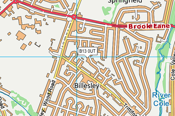 B13 0UT map - OS VectorMap District (Ordnance Survey)