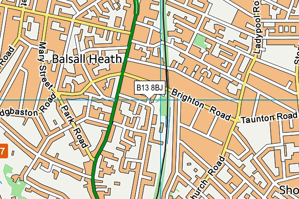 B13 8BJ map - OS VectorMap District (Ordnance Survey)