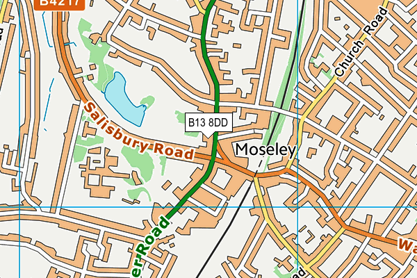 B13 8DD map - OS VectorMap District (Ordnance Survey)