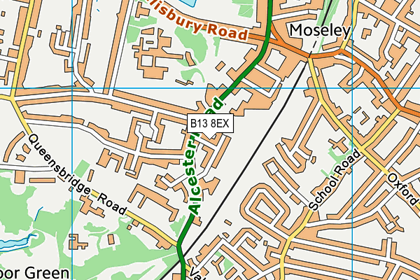 B13 8EX map - OS VectorMap District (Ordnance Survey)