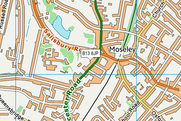B13 8JP map - OS VectorMap District (Ordnance Survey)