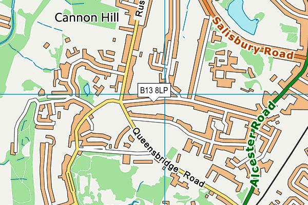 B13 8LP map - OS VectorMap District (Ordnance Survey)