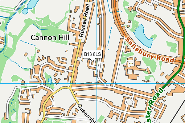 B13 8LS map - OS VectorMap District (Ordnance Survey)