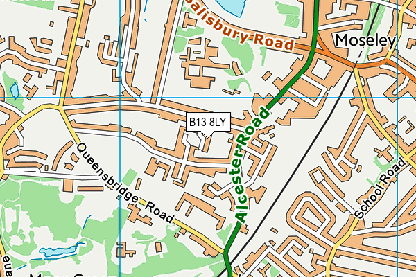 B13 8LY map - OS VectorMap District (Ordnance Survey)