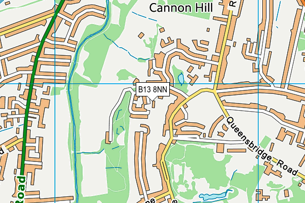 B13 8NN map - OS VectorMap District (Ordnance Survey)