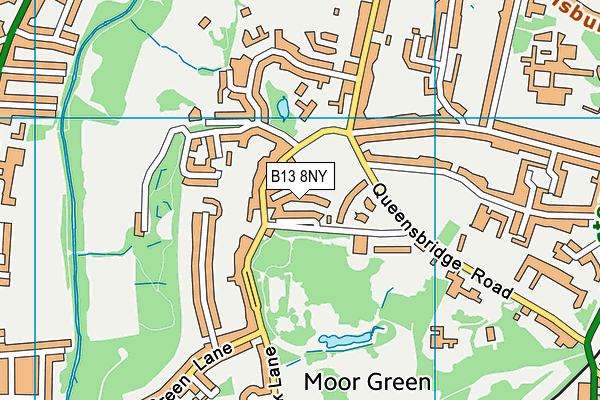 B13 8NY map - OS VectorMap District (Ordnance Survey)