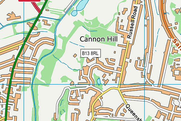 B13 8RL map - OS VectorMap District (Ordnance Survey)