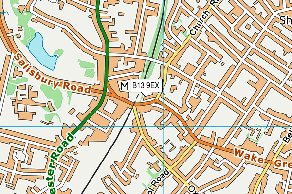 B13 9EX map - OS VectorMap District (Ordnance Survey)