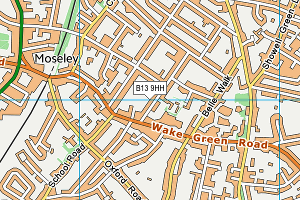 B13 9HH map - OS VectorMap District (Ordnance Survey)