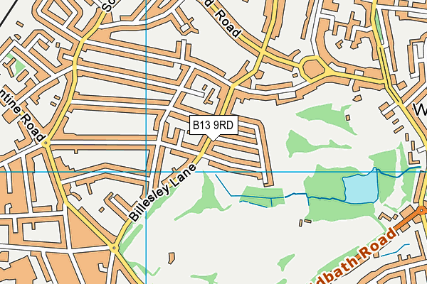 B13 9RD map - OS VectorMap District (Ordnance Survey)