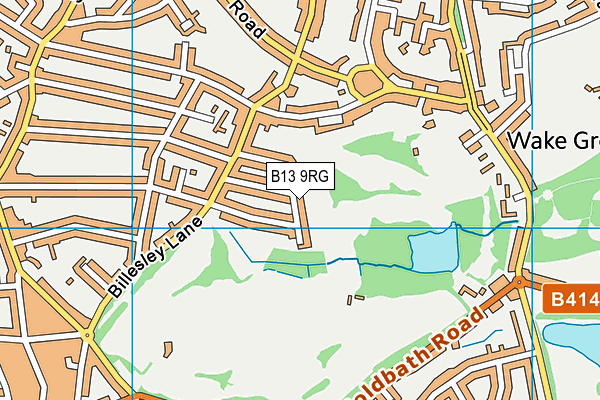 B13 9RG map - OS VectorMap District (Ordnance Survey)