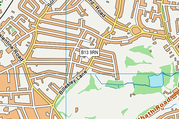 B13 9RN map - OS VectorMap District (Ordnance Survey)