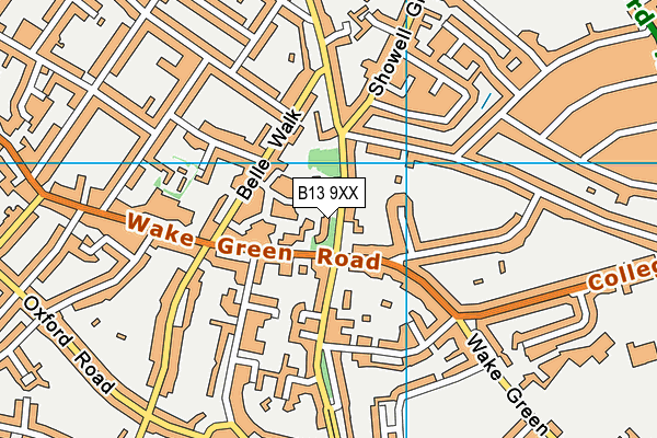 B13 9XX map - OS VectorMap District (Ordnance Survey)