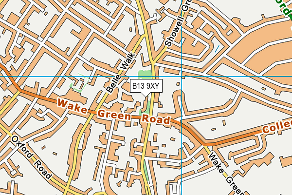B13 9XY map - OS VectorMap District (Ordnance Survey)