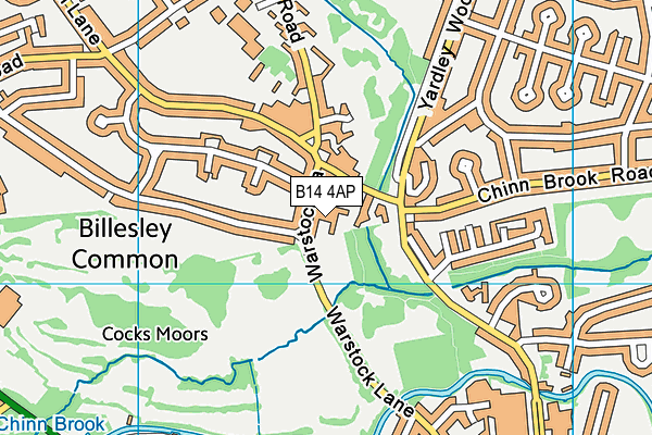 B14 4AP map - OS VectorMap District (Ordnance Survey)