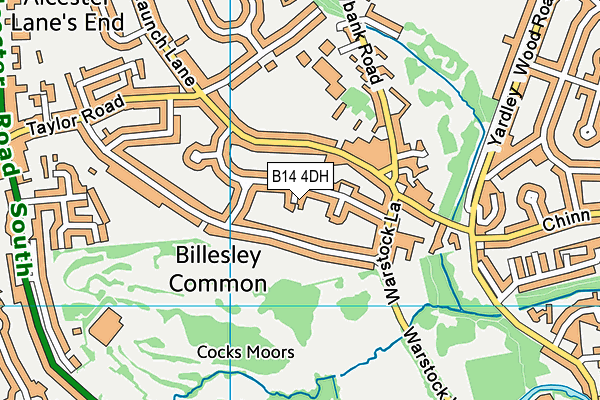 B14 4DH map - OS VectorMap District (Ordnance Survey)