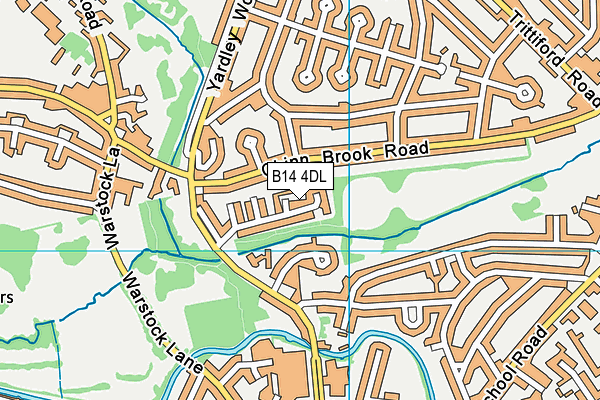 B14 4DL map - OS VectorMap District (Ordnance Survey)