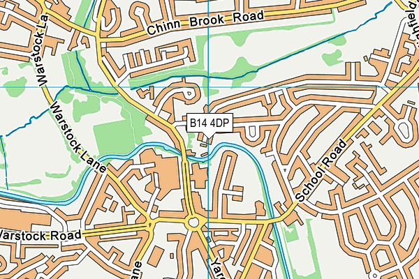 B14 4DP map - OS VectorMap District (Ordnance Survey)