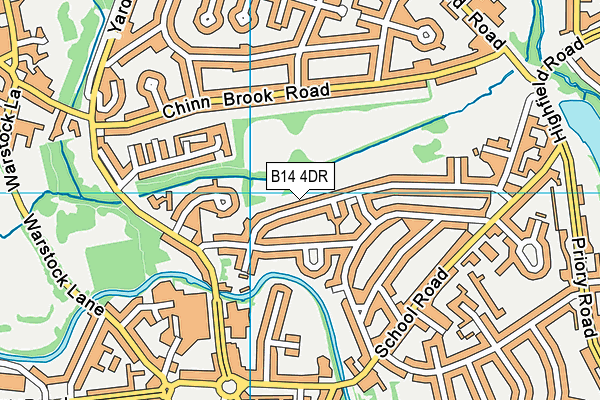 B14 4DR map - OS VectorMap District (Ordnance Survey)