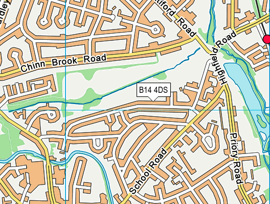 B14 4DS map - OS VectorMap District (Ordnance Survey)