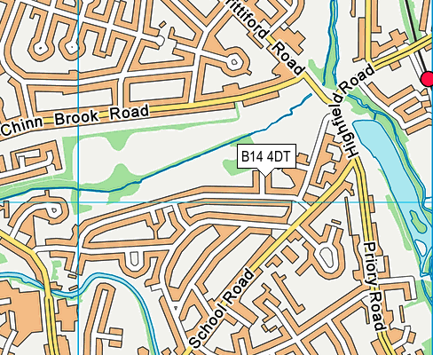 B14 4DT map - OS VectorMap District (Ordnance Survey)