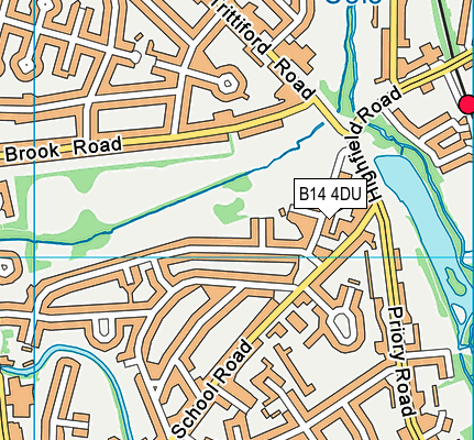 B14 4DU map - OS VectorMap District (Ordnance Survey)