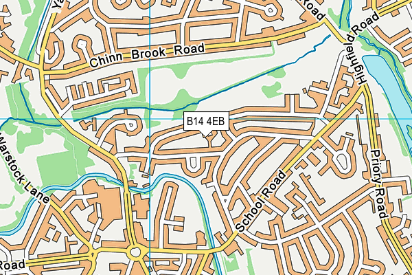 B14 4EB map - OS VectorMap District (Ordnance Survey)