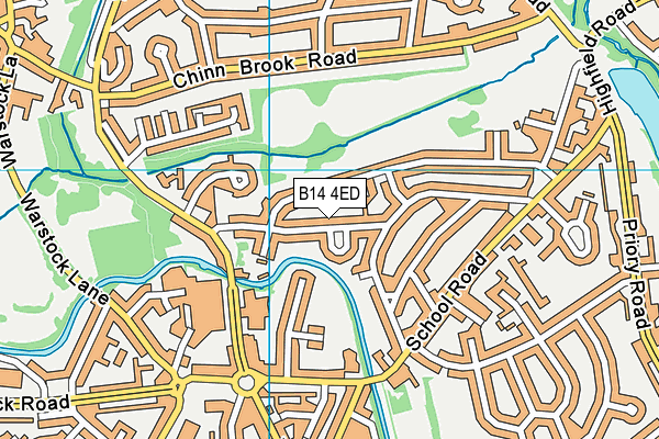 B14 4ED map - OS VectorMap District (Ordnance Survey)