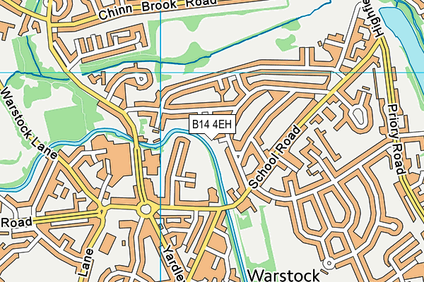 B14 4EH map - OS VectorMap District (Ordnance Survey)