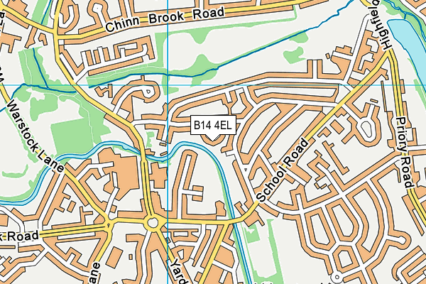 B14 4EL map - OS VectorMap District (Ordnance Survey)