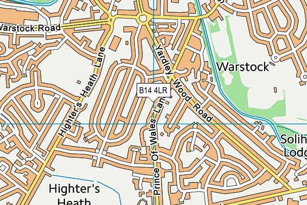 B14 4LR map - OS VectorMap District (Ordnance Survey)