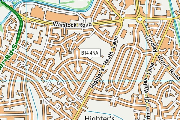 B14 4NA map - OS VectorMap District (Ordnance Survey)
