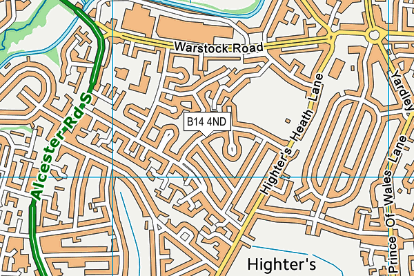 B14 4ND map - OS VectorMap District (Ordnance Survey)