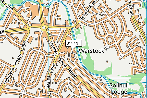 B14 4NT map - OS VectorMap District (Ordnance Survey)