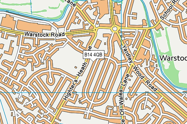 B14 4QB map - OS VectorMap District (Ordnance Survey)