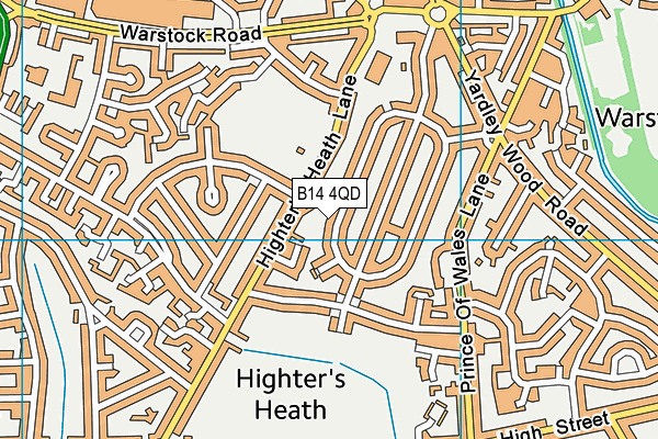 B14 4QD map - OS VectorMap District (Ordnance Survey)