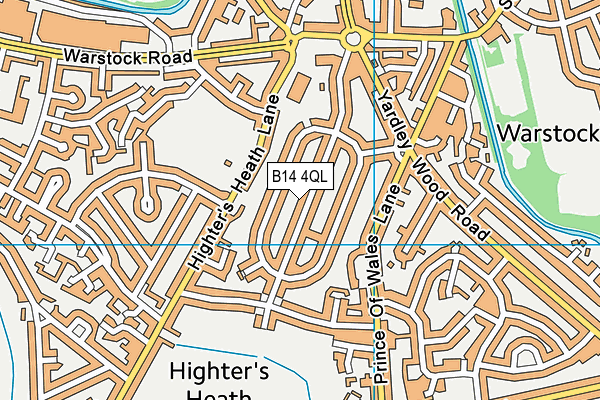 B14 4QL map - OS VectorMap District (Ordnance Survey)