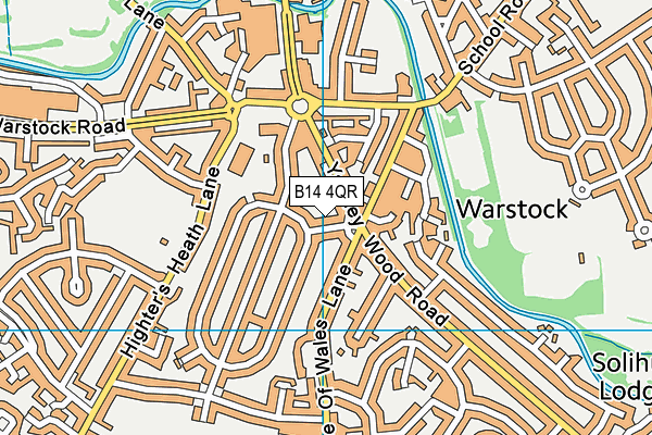 B14 4QR map - OS VectorMap District (Ordnance Survey)